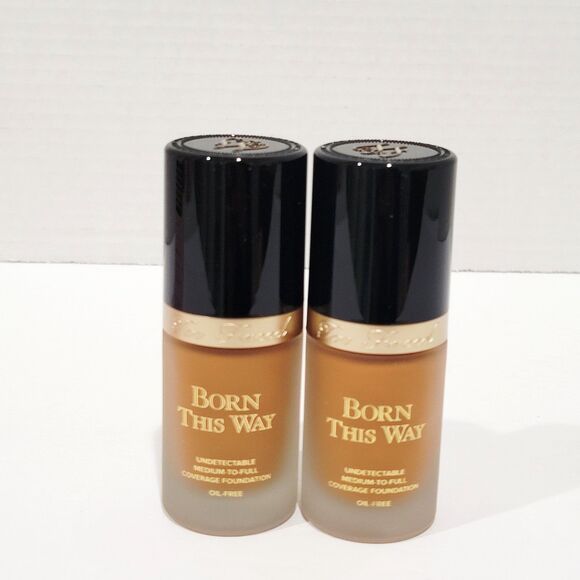 Too Faced Born This Way BUTTER PECAN Undetectable Foundation 1.0 Fl Oz Lot of 2 - Picture 2 of 13